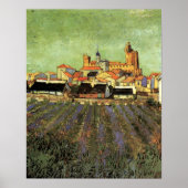 Ansicht von Saintes Maries von Vincent van Gogh Poster (Vorne)