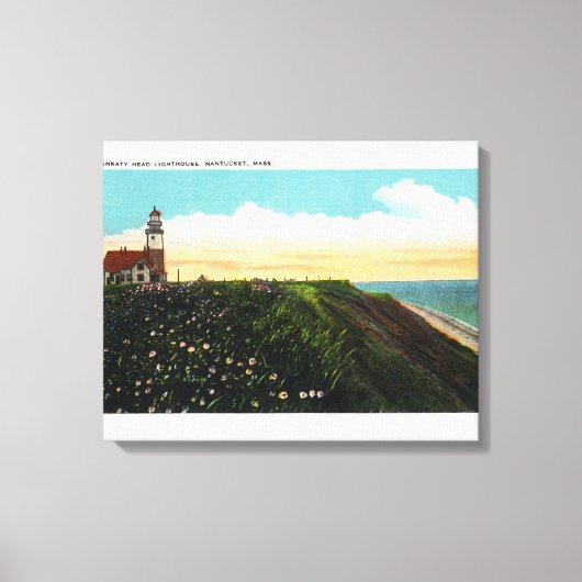 Ansicht von Sankaty Head Lighthouse Leinwanddruck (Vorderseite)