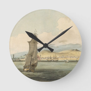 Ansicht von Santa Cruz, überziehen 3 von 'einer Runde Wanduhr