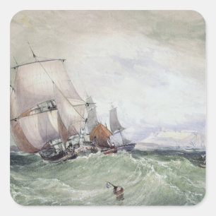 Ansicht von Scarborough, mit einem Bergmann-Brigg Quadratischer Aufkleber