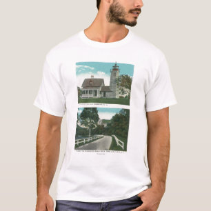 Ansicht von See Champlain Leuchtturm T-Shirt
