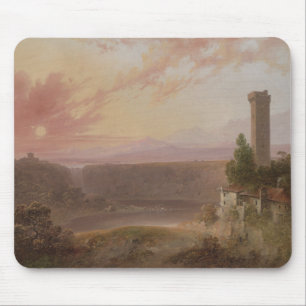 Ansicht von See Nemi am Sonnenuntergang Mousepad