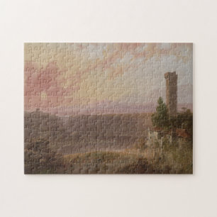 Ansicht von See Nemi am Sonnenuntergang Puzzle
