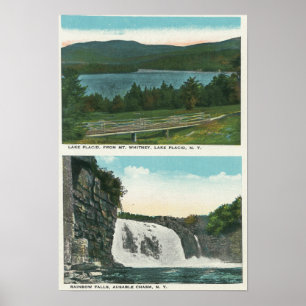 Ansicht von See von Mt Whitney, Regenbogen-Fälle Poster