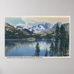 Ansicht von Shadow See, Sierra Nevada-Berge Poster