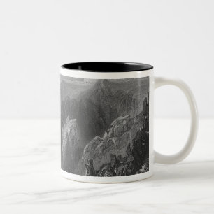 Ansicht von Slaines Schloss, nahe Peterhead Zweifarbige Tasse