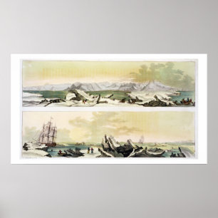 Ansicht von Spitzbergen mit "dem Dorothea" (Farben Poster