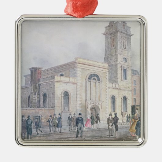 Ansicht von St Bartholomew Kirche Silbernes Ornament (Vorne)