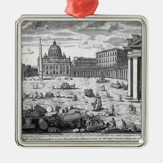 Ansicht von St Peter, Rom Silbernes Ornament (Vorne)