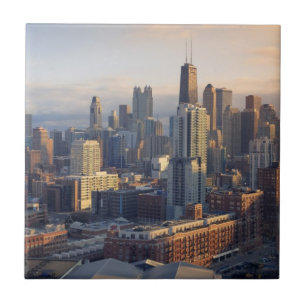 Ansicht von Stadtbild mit fantastischem Licht Fliese