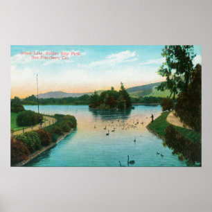 Ansicht von Stowe See an Golden Gate Park Poster
