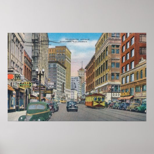 Ansicht von Telegraph AveOakland, CA Poster (Vorne)
