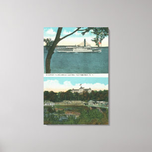 Ansicht von Ticonderoga Dampfer und von Ausable Leinwanddruck