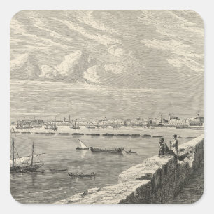 Ansicht von Tripoli Quadratischer Aufkleber