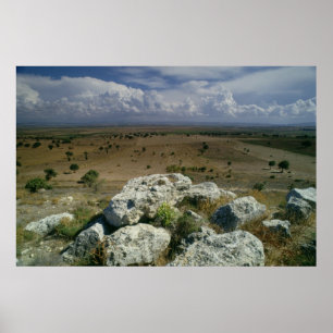 Ansicht von Troja der umgebenden Landschaft Poster