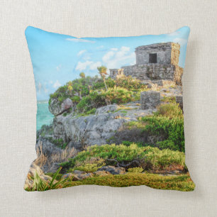 Ansicht von Tulum-Ruinen, Gott des Wind-Tempels, Kissen