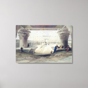 Ansicht von unterhalb des Portico des Tempels von Leinwanddruck
