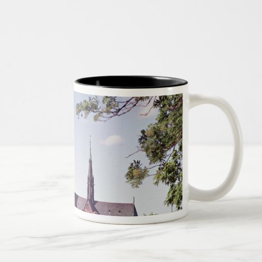 Ansicht von Uppsala-Kathedrale vom Schloss Zweifarbige Tasse (Rechts)
