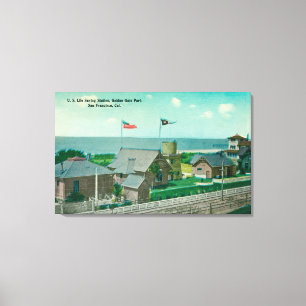 Ansicht von US-Leben Station, Golden Gate rettend Leinwanddruck