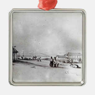 Ansicht von Valparaiso, 1834 Silbernes Ornament