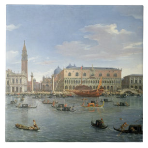 Ansicht von Venedig von der Insel von San Giorgio, Fliese