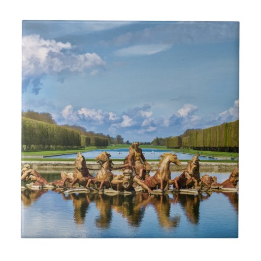 Ansicht von Versailles, Frankreich, Fliese (Vorderseite)