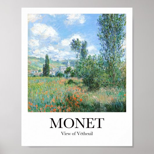 Ansicht von Vétheuil von Claude Monet Poster (Vorne)