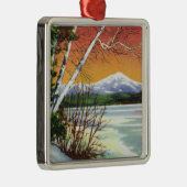 Ansicht von Whiteface Berg vom See herein Silbernes Ornament (Rechts)