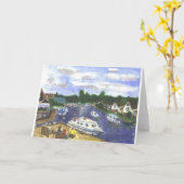 Ansicht von Wroxham Brücke Norfolk Broads Karte (Gelbe Blume)