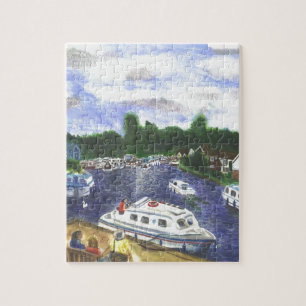 Ansicht von Wroxham Brücke Norfolk Broads Puzzle