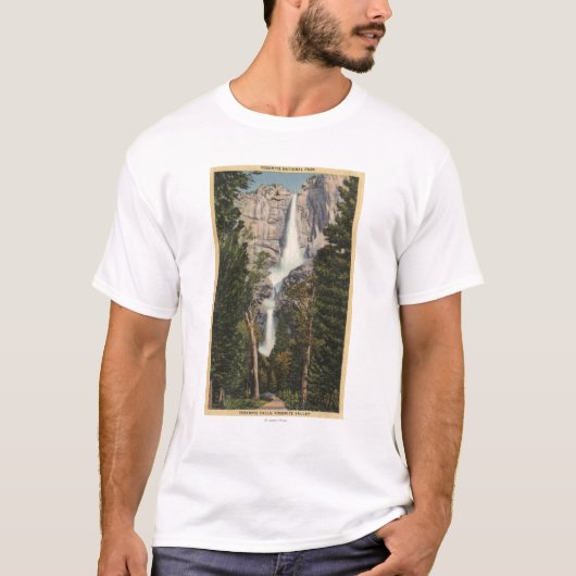 Ansicht von Yosemite Falls u. von Tal T-Shirt (Vorderseite)