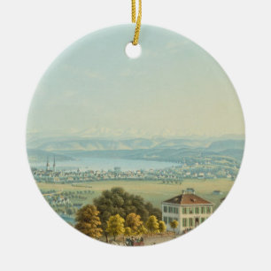 Ansicht von Zürich, c.1840 (w/c) Keramik Ornament