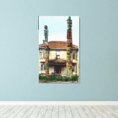 Ansicht von zwei TotempolesWrangell, AK Leinwanddruck (Insitu (Holzboden))