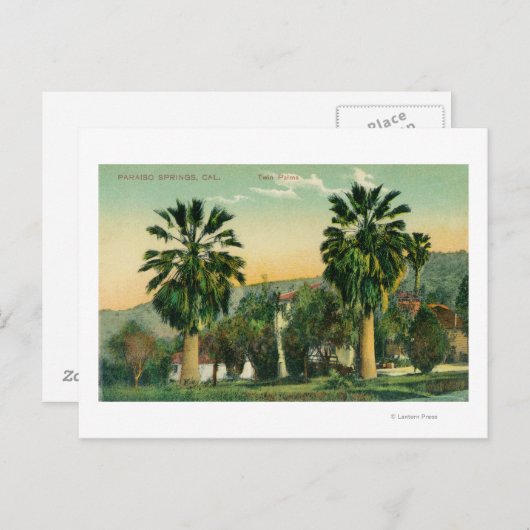 Ansicht von ZwillingspalmenParaiso Springs, CA Postkarte (Vorne/Hinten)