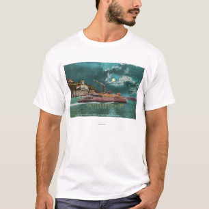 Ansicht Yerba Buena des Insel-Leuchtturmes nachts T-Shirt