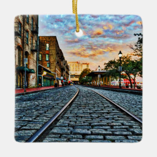 Ansichten der Fluss Street Keramikornament