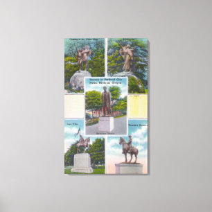 Ansichten der Statuen in den Portland-Stadt-Parks Leinwanddruck