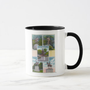 Ansichten der Statuen in den Portland-Stadt-Parks Tasse