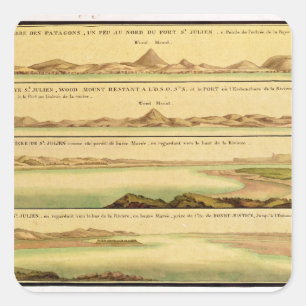 Ansichten des Hafens von San julianisch, Patagonia Quadratischer Aufkleber