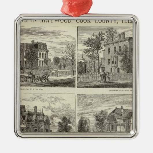Ansichten in Maywood, Cook County, Illinois Silbernes Ornament (Vorne)