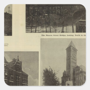 Ansichten, Spokanes Wohlstand Quadratischer Aufkleber