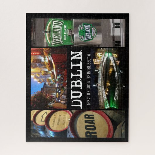 Ansichten von Dublin 2 mit GPS-Koordinaten Puzzle (Vertikal)