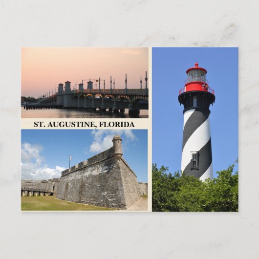 Ansichten von St. Augustine, Florida Postkarte (Vorderseite)