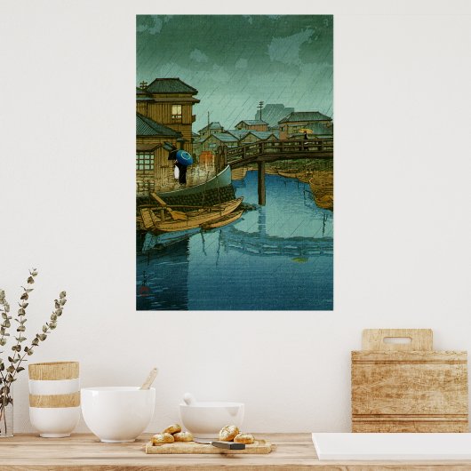 Ansichten von Tokaido Shinagawa Kawase Hasui Poster (Küche)