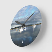 ANSICHTEN VON WALES RUNDE WANDUHR (Winkel)