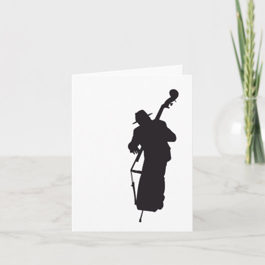 ansichtkaart silhouet double bass player karte (Vorderseite)