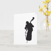 ansichtkaart silhouet double bass player karte (Gelbe Blume)