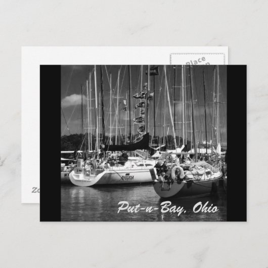Ansichtskarte für Black & White-Fotoboote mit Put- Postkarte (Vorne/Hinten)
