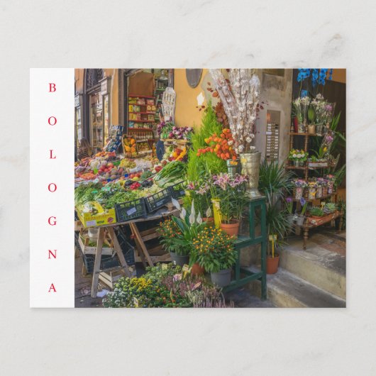 Ansichtskarte zum Bologna-Obst- und Gemüseladen Postkarte (Vorderseite)