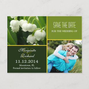 Ansichtskarten für elegantes grün Save the Date Fo Ankündigungspostkarte